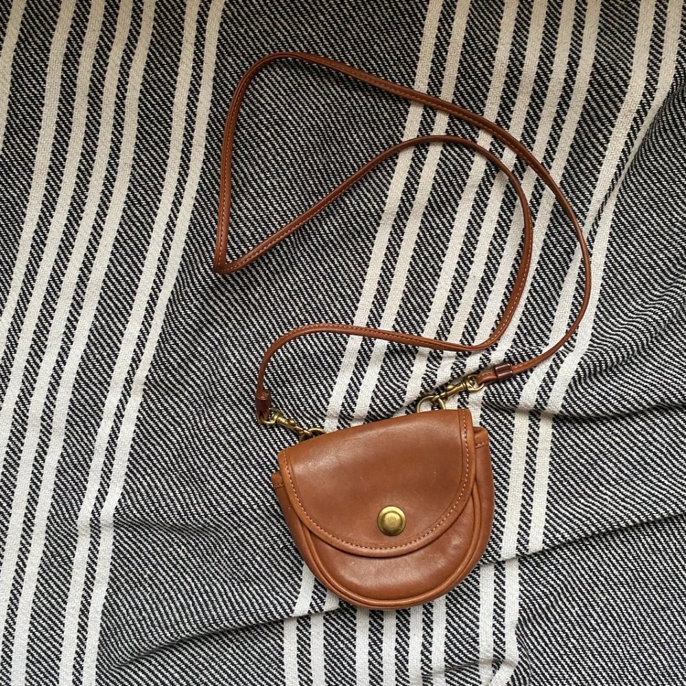 Vintage Brown Leather Coach Crossbody Bag - Mini